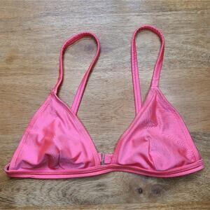 American Apparel Pink Triangle Bikini Top Strappy Thin Small